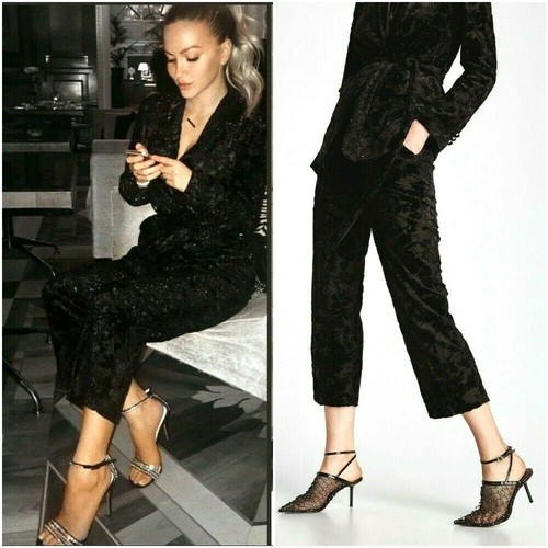 Zara black shimmery velvet - black,