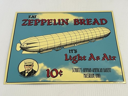 Zeppelin bread metal tin sign - zeppelin,