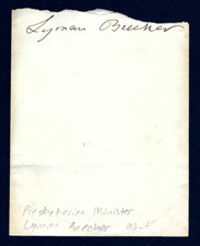 Lyman Beecher signed page