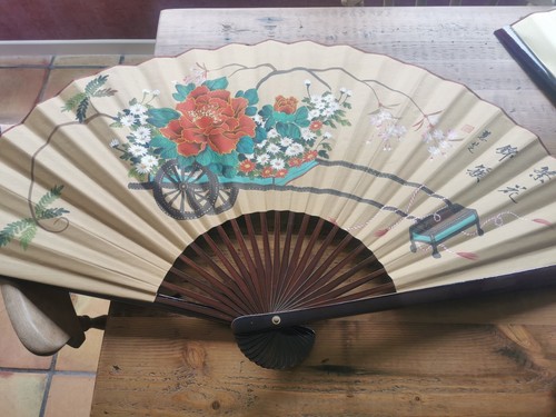 Pair large chinese wall fans - chinese,