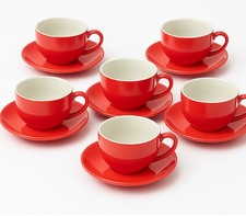 2 Sets Red Cup & Saucer Pairs