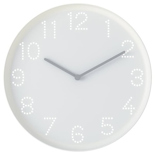 Wall clock white modern - white,