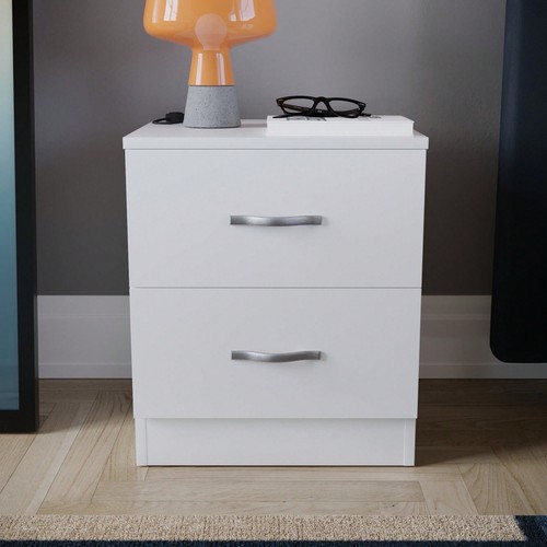 White modern drawer bedside - white,
