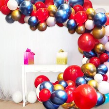 80Pcs Red Blue White Balloon