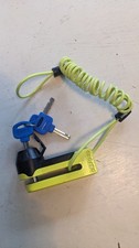 Oxford Titan 10mm Motorcycle Brake Disc Lock Yellow + 3 Keys & Reminder. Unused.