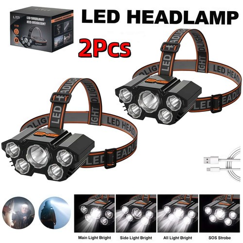 Headlamp rechargeable - 2x,