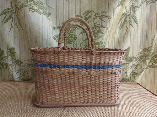 Vintage woven blue shopping - vintage,