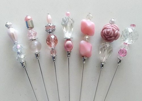 Vintage bead hat pins - 7, x