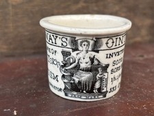 59503 Old Vintage Antique Printed Ironstone Ointment Pot Lid Cure Holloway's