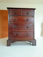 ANTIQUE LATE 18TH EARLY 19TH CENTURY MINIATURE CHEST OF DRAWERS 13 X 10 X 8 INCH