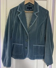 Boden Velvet Cotton Turquoise Blazer Jacket 16