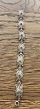 Vintage Fine Silver Filigree Vermeil Wire work Panel Bracelet 7.5” (S0306)