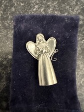 VINTAGE SMALL METAL  LOVE ANGEL FIGURE WITH POUCH