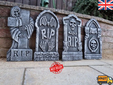4PCS Halloween Tombstones – Graveyard Gravestone Outdoor Garden Decorations