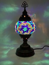 Turkish Moroccan Lamp Tiffany Glass Desk Table Lamp Free Delivery and LED Bulb