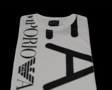 Emporio Armani EA7 Large Logo Men's Cotton Short Sleeve crew neck T-Shirt White