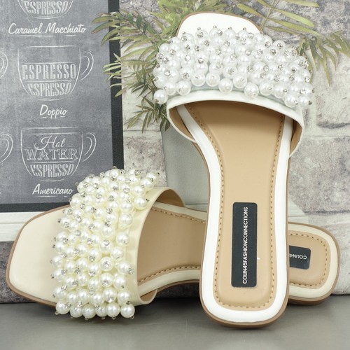 Flat pearl sliders wedding - flat,