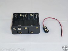 12/15 volt power supply (5x2fat). 10x AA battery holder & PP3 connector cable. 