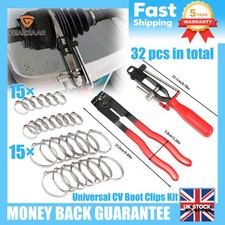 ​​Stainless Steel CV Boot Clip Kit 32Pc Includes Crimping Tool for Easy Install