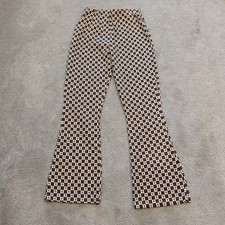 Fila Retro Flare Checkered Trousers Streetwear Y2K Vintage Women's Size Small
