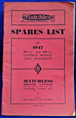 Original 1947 matchless spares - 1947,