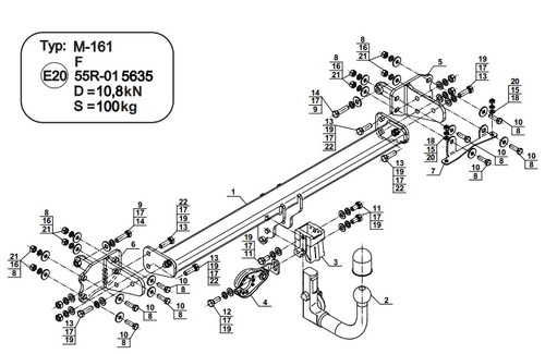 Detachable swan neck tow bar - swan,