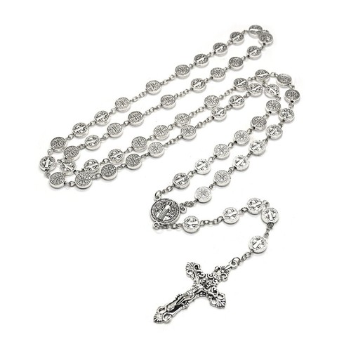 Saint benedict rosary necklace - saint,