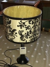 Black and Cream Floral Lamp