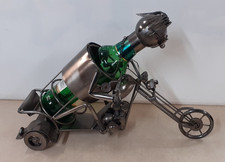 Metal Trike Novelty Wine Bottle Holder Silvertone Charity Sale