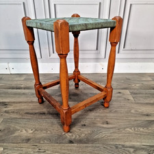 Vintage Rope Seat Stool Turned