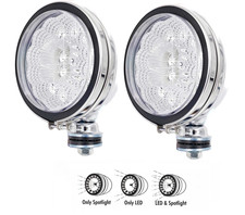 6" 12V Bright White LED Chrome Car Van Truck Spotlights Spot Fog Light Lamps