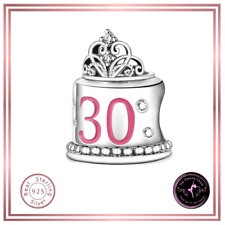 🩷30th Birthday Cake Charm Bracelet Pendant  S925 Stamped Sterling Silver🩷
