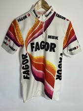 Fagor Cycling Jersey MBK 1/4 Zip Vintage | Men's | White/Pink/Orange | Medium