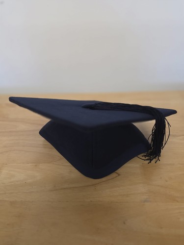 Blue graduation mortar board - mortar,
