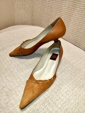 VICKI BETH  Kitten Heel, Suede Leather, Court Shoes, Size EU 35