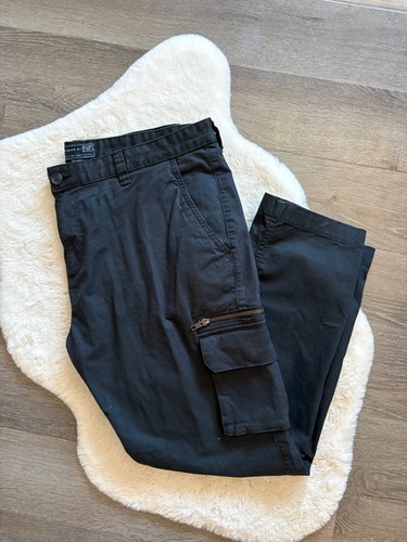 Mens black cargo trousers - f&f,