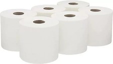 6x Centre Feed Rolls 2Ply White Embossed Kitchen Hand Paper Towel Office Work