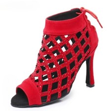 Women Latin Dance Boots Red