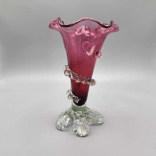 Vase cranberry glass - cranberry,