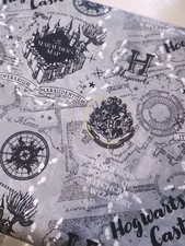 NEW Harry Potter Marauders Map Dark Cotton Fabrics Three Designs, per 50cm