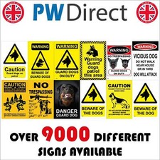 Guard Dog Signs Security Patrol Attack Yard Property Premises Trespassing GBP117