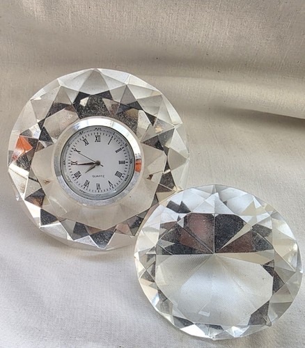 Pair smaller cut glass - pair,