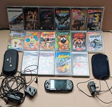 SONY PSP E1003 GAME CONSOLE + 16UMD   GAMES + 3 CHARGERS+ 2 CASES + NEW BATTERY✅