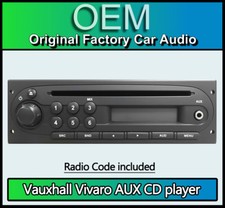 Vauxhall Vivaro CD player with AUX IN, Vauxhall car stereo + radio code and keys
