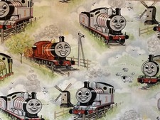 Vintage Thomas tank fabric/ single curtain 171 wide 174cm drop