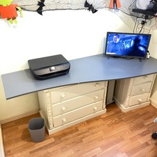 Larger desk top curved work top grey over 2m length Collection only Liverpool 