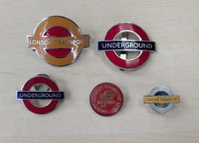 Lot of FIVE Vintage London Underground Staff Badges EX condition
