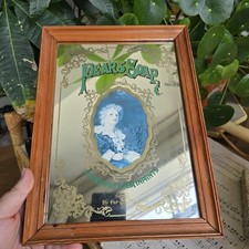 Vintage Wall Mirror Ornate Etched Victorian Child Framed PearsSoap Pharmacy Prop