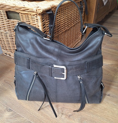 Large tula dark grey leather - dark,