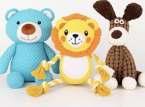 Piece plush squeaky dog toy - 3-piece,